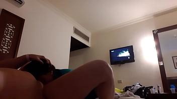 Hotel Room Threesome: My Girlfriend And Her Friend Take Turns On My Cock