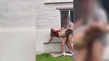 Skinny Neighbor Gets Horny And I Had To Fuck Her Wet Pussy Standing Up Outdoors