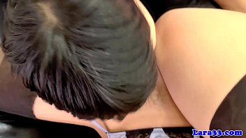 A Posh British Milf In Stockings Gets Her Pussy Devoured In A Wild Threesome
